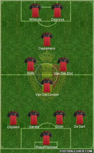 Belgium 4-1-4-1 football formation