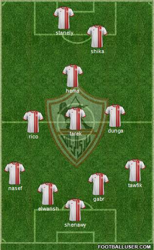 Zamalek Sporting Club 4-1-2-3 football formation