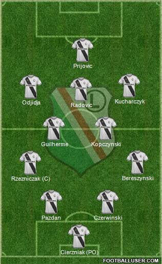 Legia Warszawa 4-2-3-1 football formation