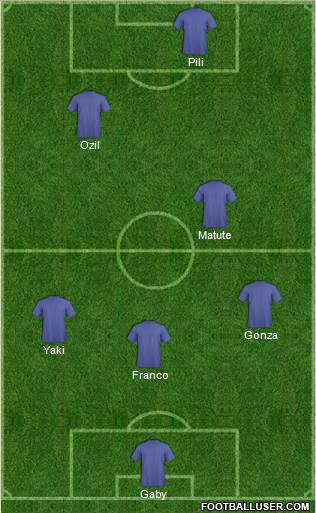 Euro 2012 Team 4-3-2-1 football formation