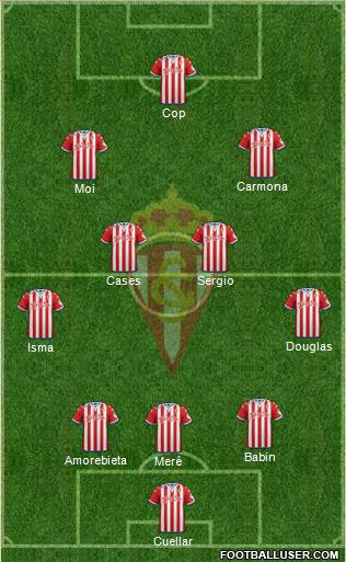 Real Sporting S.A.D. 5-3-2 football formation