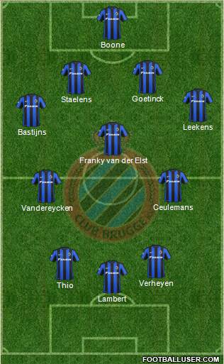 Club Brugge KV 4-3-3 football formation