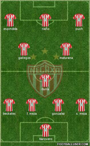 Club Deportivo Necaxa 4-2-1-3 football formation