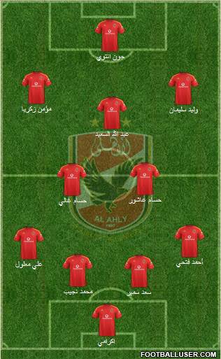 Al-Ahly Sporting Club 4-2-3-1 football formation