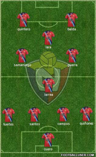 CD El Nacional 4-2-1-3 football formation