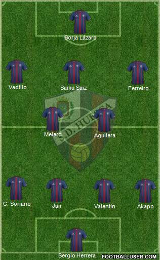 S.D. Huesca 4-2-3-1 football formation