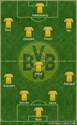 Borussia Dortmund 4-1-4-1 football formation