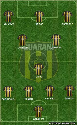 C Guaraní 4-2-3-1 football formation
