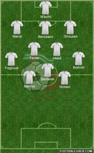 Algeria 3-4-3 football formation