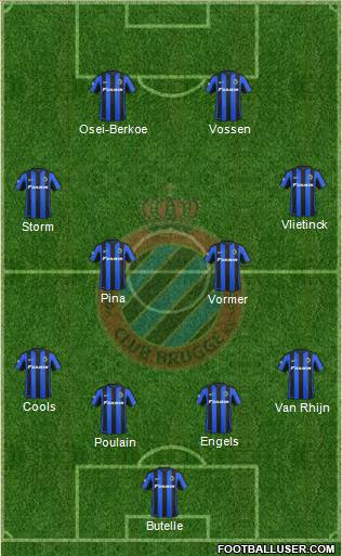 Club Brugge KV 4-4-2 football formation