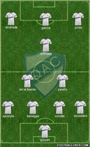 Quilmes 4-2-1-3 football formation