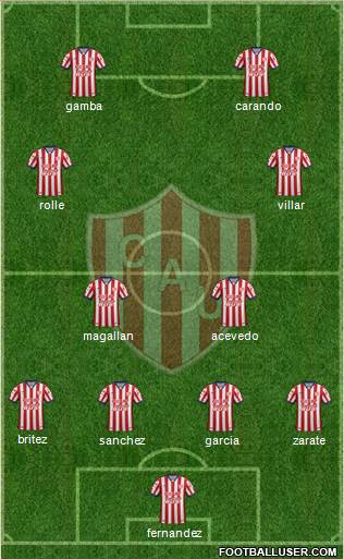 Unión de Santa Fe 4-2-2-2 football formation