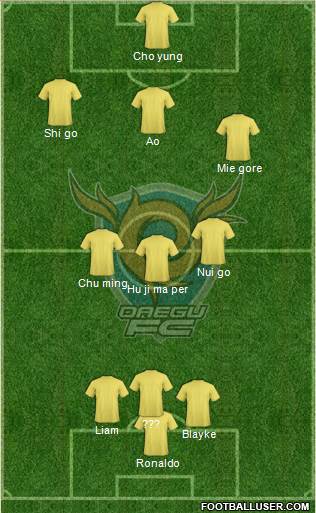 Daegu FC 4-1-2-3 football formation