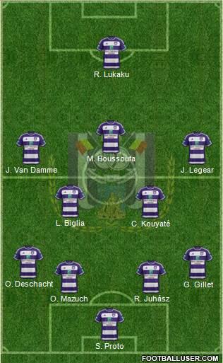 RSC Anderlecht 4-2-3-1 football formation