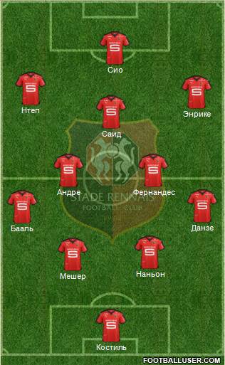 Stade Rennais Football Club 4-2-3-1 football formation