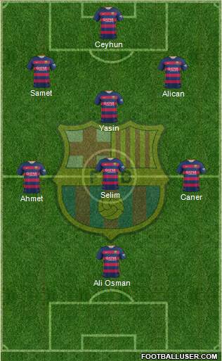 F.C. Barcelona 4-1-2-3 football formation