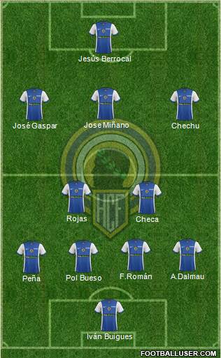 Hércules C.F., S.A.D. 5-4-1 football formation