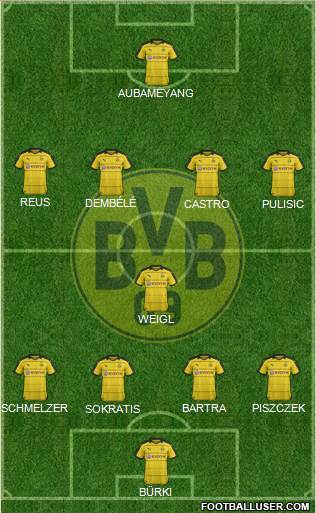 Borussia Dortmund 4-1-4-1 football formation