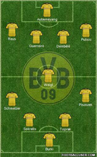 Borussia Dortmund 4-1-4-1 football formation