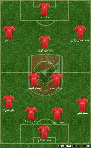 Al-Ahly Sporting Club 4-3-2-1 football formation