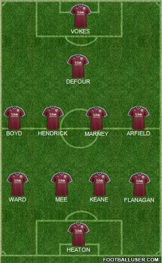 Burnley 4-4-1-1 football formation