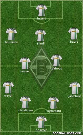 Borussia Mönchengladbach 4-5-1 football formation