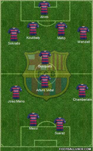 F.C. Barcelona 4-2-2-2 football formation