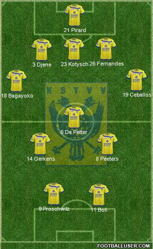 K Sint-Truidense VV 5-3-2 football formation