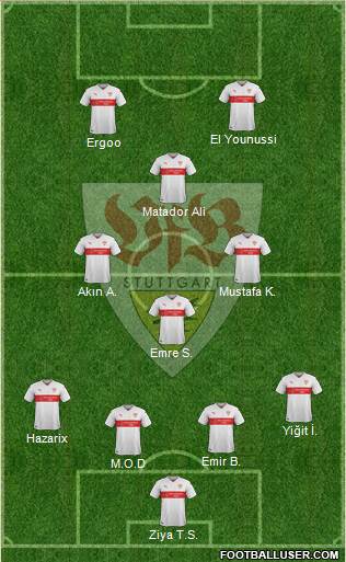 VfB Stuttgart 4-3-1-2 football formation