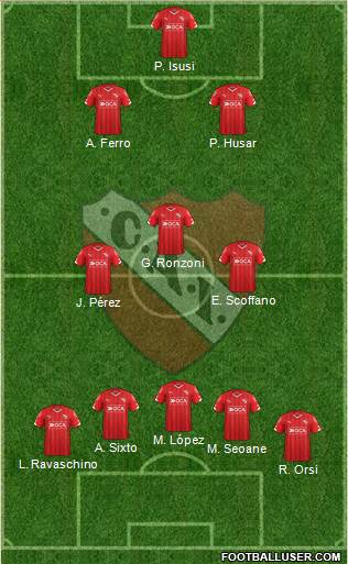 Independiente 3-4-1-2 football formation