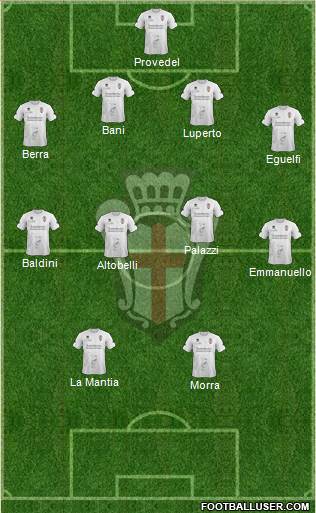 Pro Vercelli 4-4-2 football formation