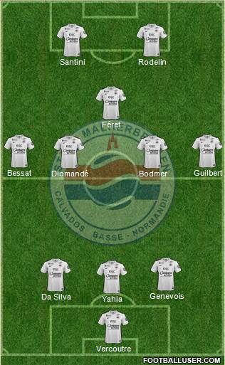 Stade Malherbe Caen Basse-Normandie 3-4-1-2 football formation