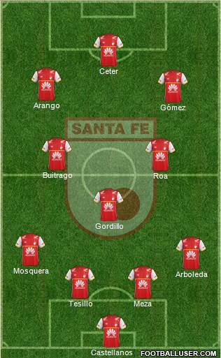 Santa Fe CD 4-3-2-1 football formation