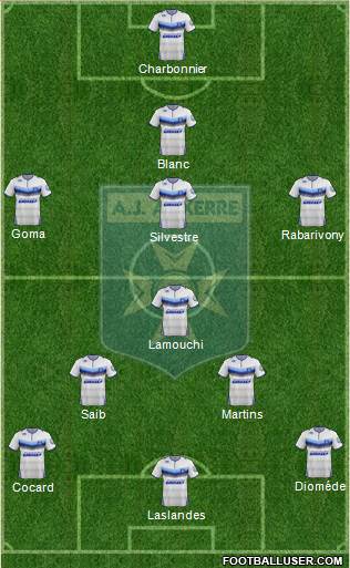 A.J. Auxerre 4-4-2 football formation