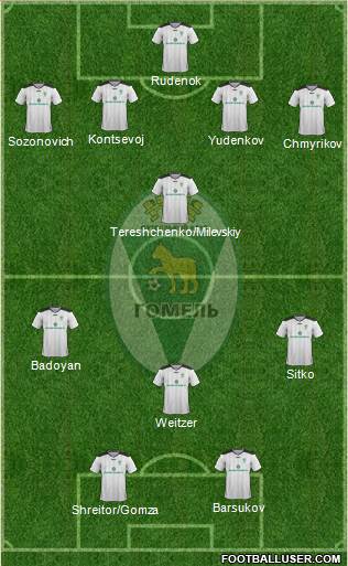 FC Gomel 4-4-2 football formation