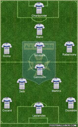 A.J. Auxerre 4-4-2 football formation