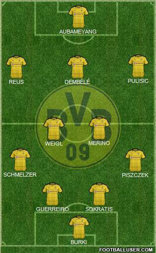 Borussia Dortmund 4-2-3-1 football formation