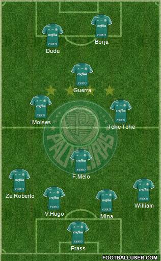 SE Palmeiras 4-4-2 football formation