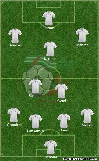 Algeria 4-2-3-1 football formation