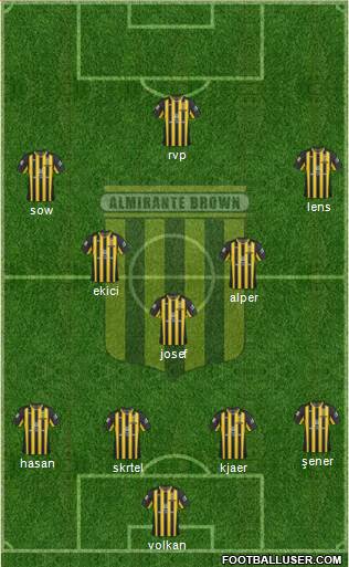 Almirante Brown 4-3-1-2 football formation