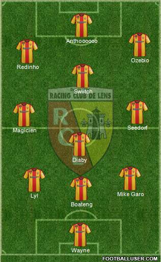 Racing Club de Lens 3-4-3 football formation