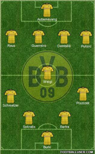 Borussia Dortmund 4-1-4-1 football formation