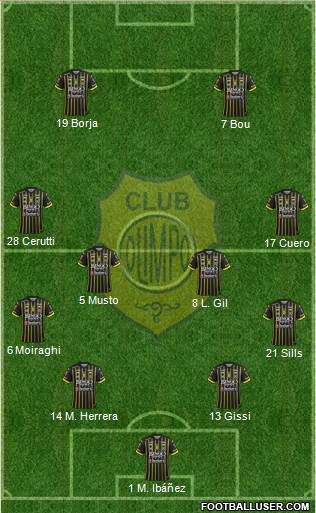 Olimpo de Bahía Blanca 4-4-2 football formation