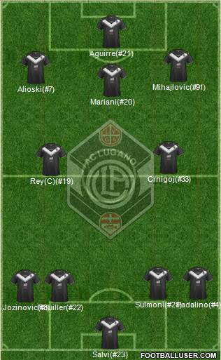 FC Lugano 4-2-3-1 football formation