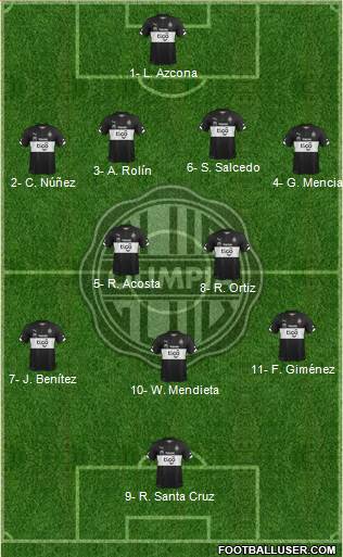 C Olimpia 4-2-3-1 football formation
