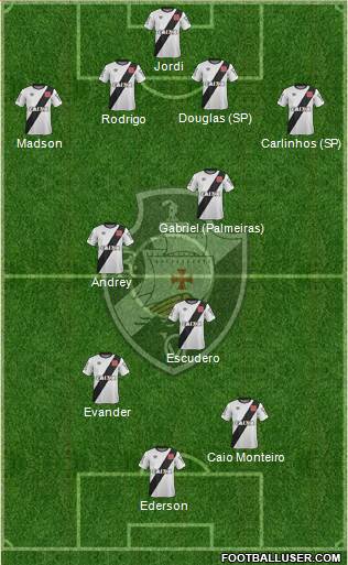 CR Vasco da Gama 4-4-2 football formation