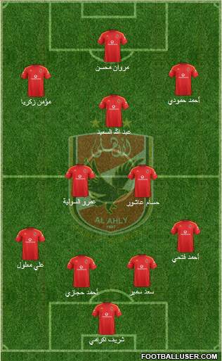 Al-Ahly Sporting Club 4-2-3-1 football formation