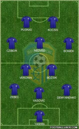Bodajk FC Siófok 4-3-2-1 football formation