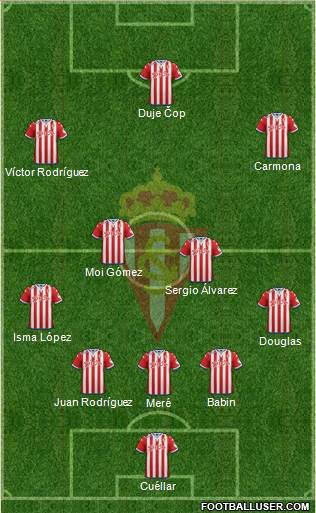 Real Sporting S.A.D. 5-4-1 football formation