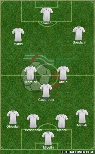 Algeria 4-2-3-1 football formation